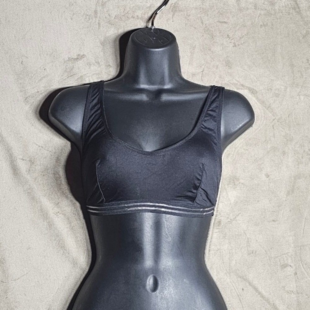 Victoria's Secret Very Sexy Bralette Black‎ Striped Elastic Band Size Large NWT